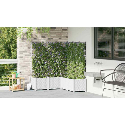 Trädgårdsspaljé Odlingslåda PP Vit 5 pcs 120 x 120 x 143 cm
