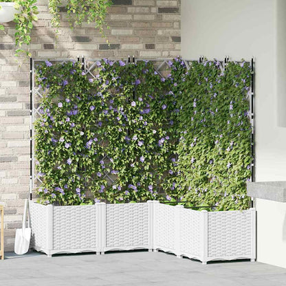 Trädgårdsspaljé Odlingslåda PP Vit 5 pcs 120 x 120 x 143 cm