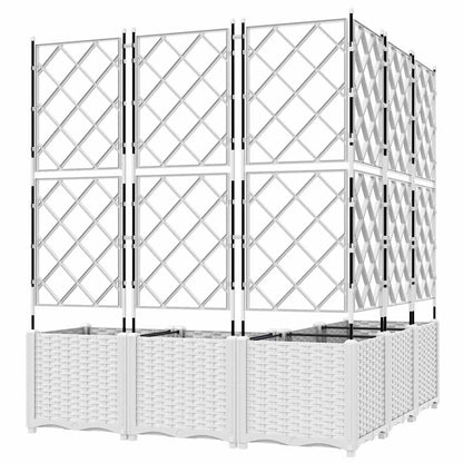 Trädgårdsspaljé Odlingslåda PP Vit 5 pcs 120 x 120 x 143 cm