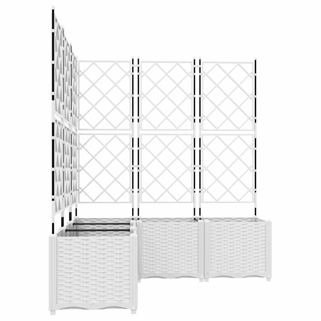 Trädgårdsspaljé Odlingslåda PP Vit 5 pcs 120 x 120 x 143 cm