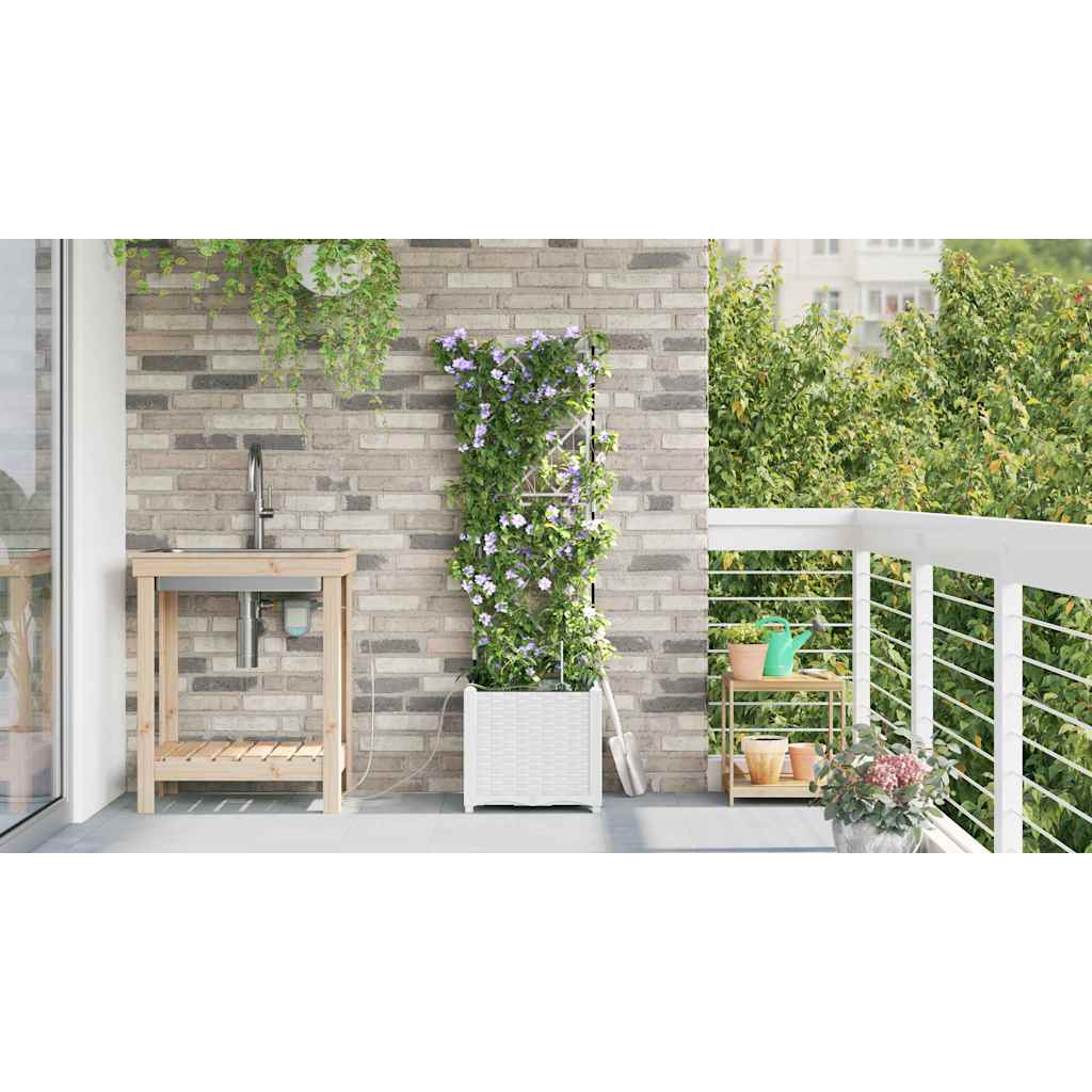 Trädgårdsspaljé Odlingslåda PP Vit 40 x 40 x 142 cm