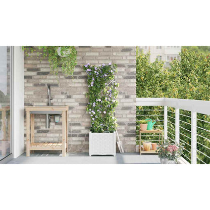 Trädgårdsspaljé Odlingslåda PP Vit 40 x 40 x 142 cm