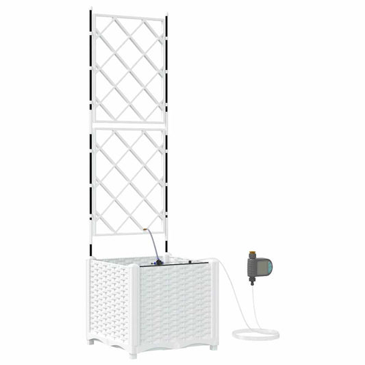 Trädgårdsspaljé Odlingslåda PP Vit 40 x 40 x 142 cm
