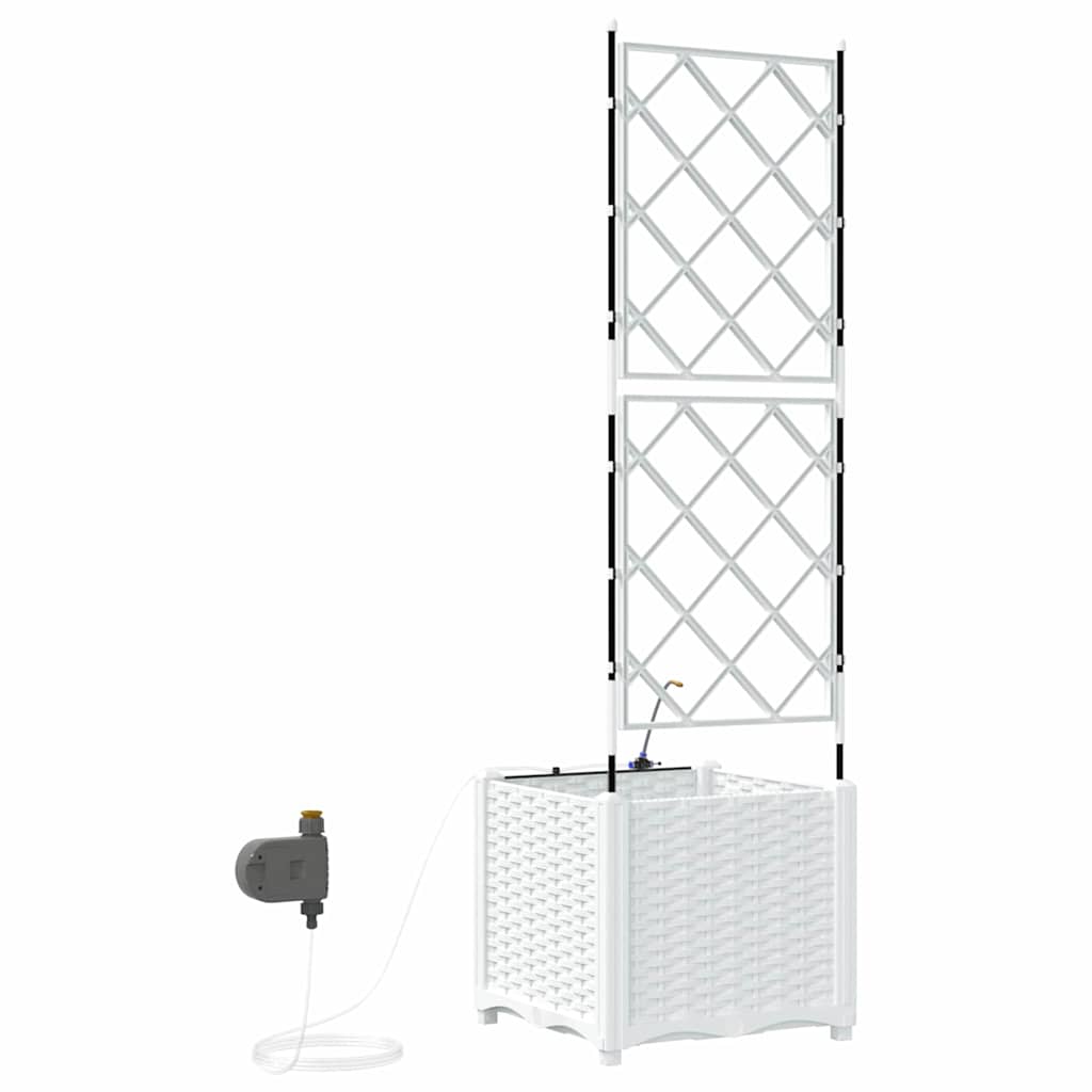 Trädgårdsspaljé Odlingslåda PP Vit 40 x 40 x 142 cm