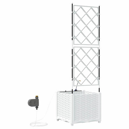 Trädgårdsspaljé Odlingslåda PP Vit 40 x 40 x 142 cm