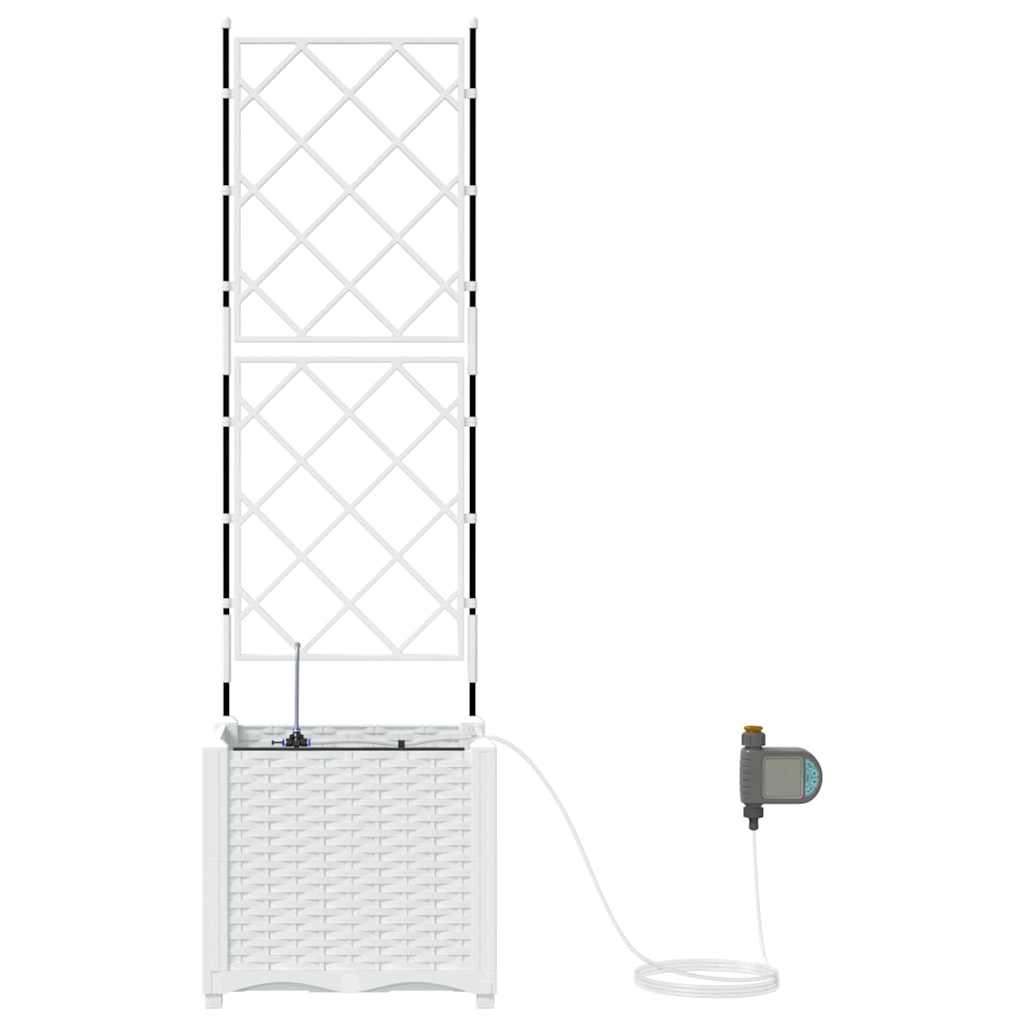 Trädgårdsspaljé Odlingslåda PP Vit 40 x 40 x 142 cm