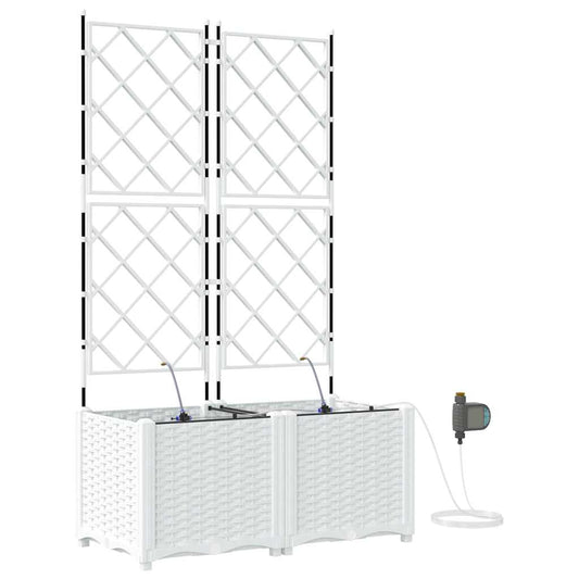 Trädgårdsspaljé Odlingslåda PP Vit 2 pcs 80 x 40 x 142 cm