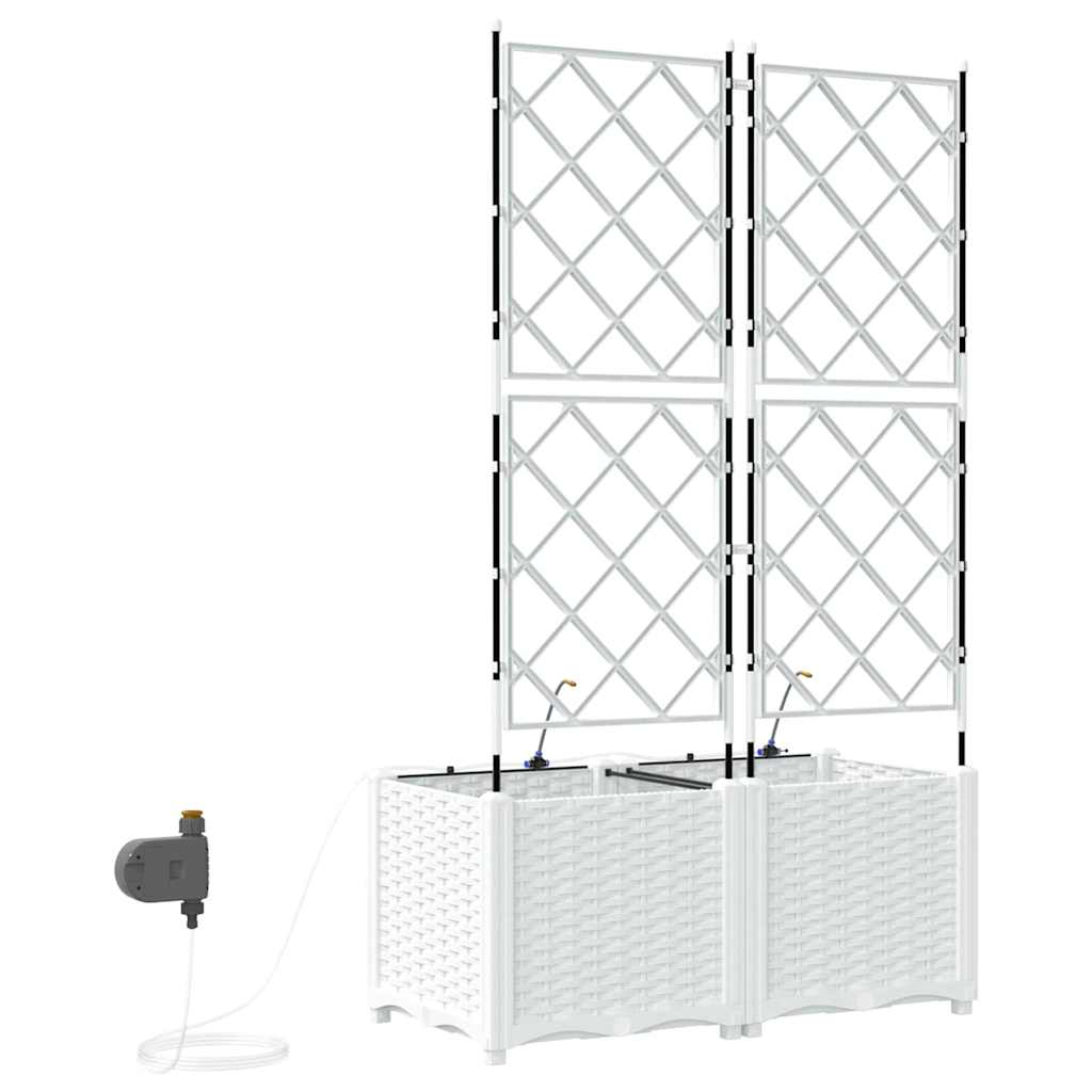 Trädgårdsspaljé Odlingslåda PP Vit 2 pcs 80 x 40 x 142 cm
