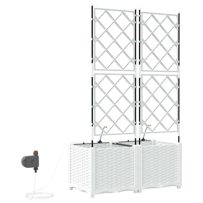Trädgårdsspaljé Odlingslåda PP Vit 2 pcs 80 x 40 x 142 cm
