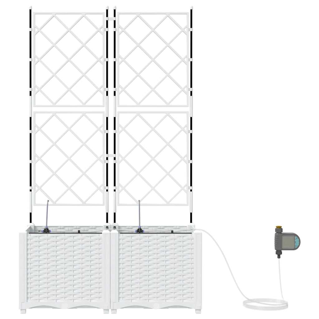 Trädgårdsspaljé Odlingslåda PP Vit 2 pcs 80 x 40 x 142 cm