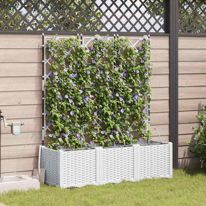 Trädgårdsspaljé Odlingslåda PP Vit 3 pcs 120 x 40 x 142 cm