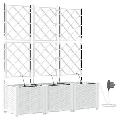 Trädgårdsspaljé Odlingslåda PP Vit 3 pcs 120 x 40 x 142 cm