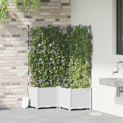 Trädgårdsspaljé Odlingslåda PP Vit 3 pcs 80 x 80 x 142 cm