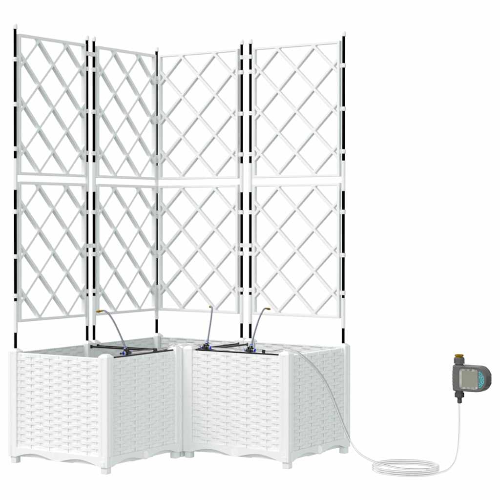 Trädgårdsspaljé Odlingslåda PP Vit 3 pcs 80 x 80 x 142 cm