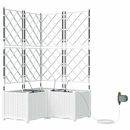 Trädgårdsspaljé Odlingslåda PP Vit 3 pcs 80 x 80 x 142 cm