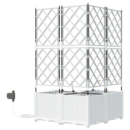 Trädgårdsspaljé Odlingslåda PP Vit 3 pcs 80 x 80 x 142 cm