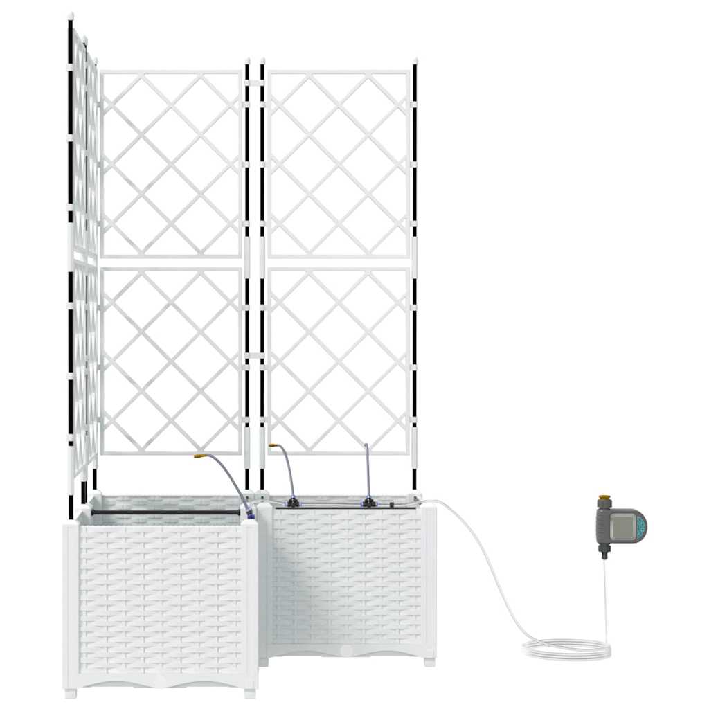 Trädgårdsspaljé Odlingslåda PP Vit 3 pcs 80 x 80 x 142 cm
