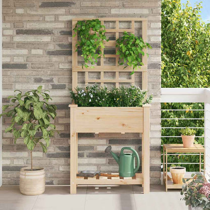 Utomhus Blomställning Växtstöd Beige 71 x 38 x 152 cm Massivt Furu