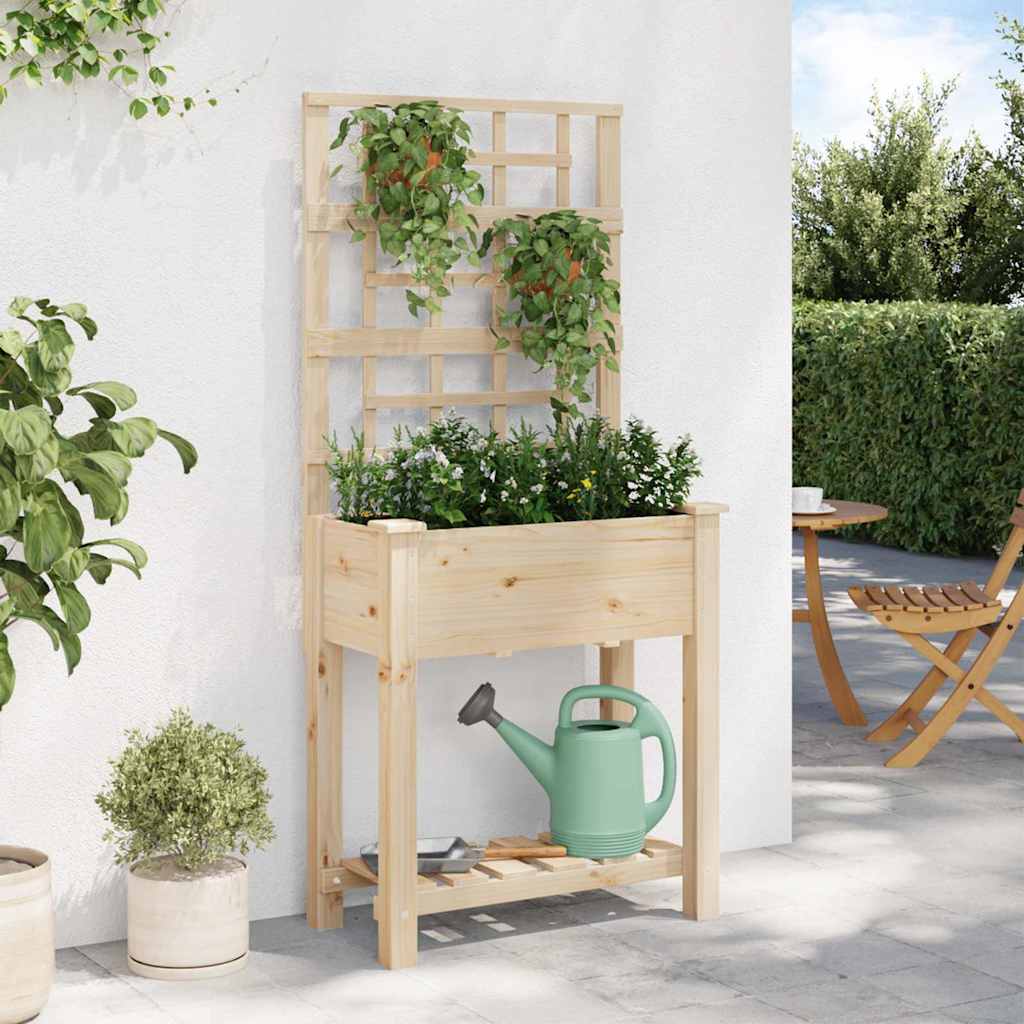 Utomhus Blomställning Växtstöd Beige 71 x 38 x 152 cm Massivt Furu