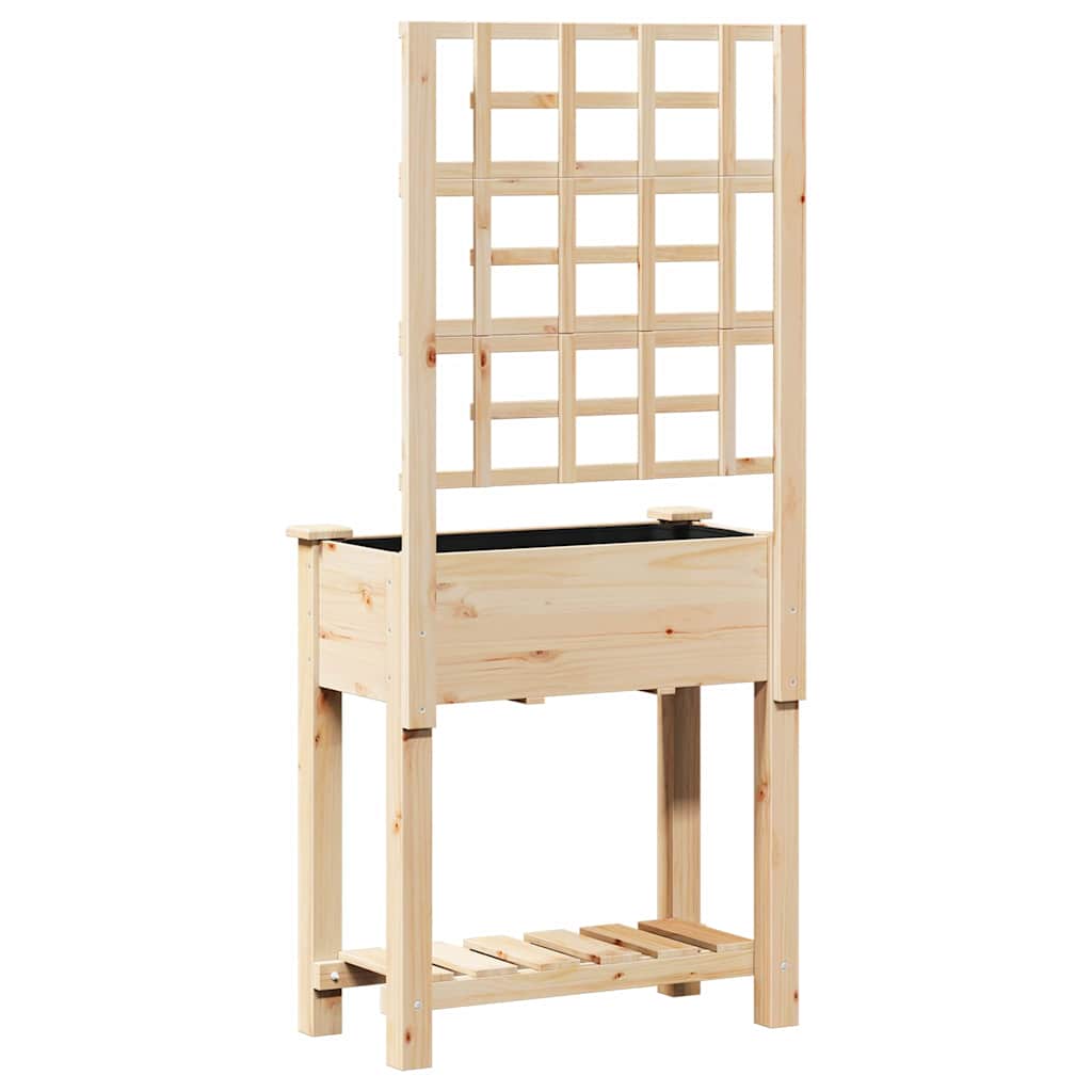 Utomhus Blomställning Växtstöd Beige 71 x 38 x 152 cm Massivt Furu