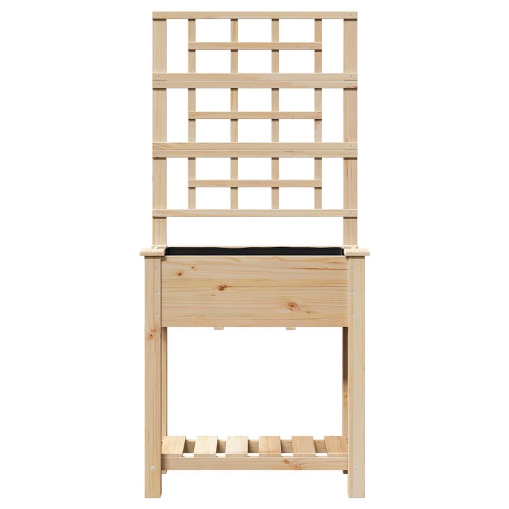 Utomhus Blomställning Växtstöd Beige 71 x 38 x 152 cm Massivt Furu