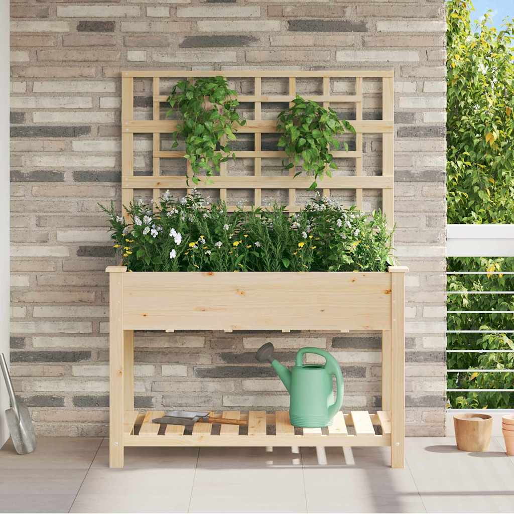 Utomhus Blomställning Växtstöd Beige 115 x 60,5 x 153 cm Massivt Furu