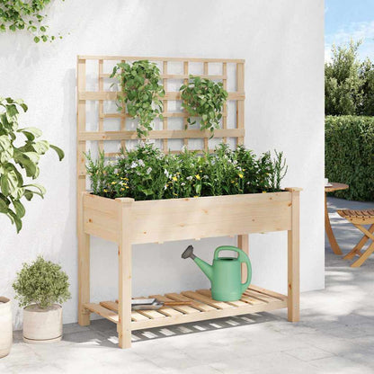 Utomhus Blomställning Växtstöd Beige 115 x 60,5 x 153 cm Massivt Furu