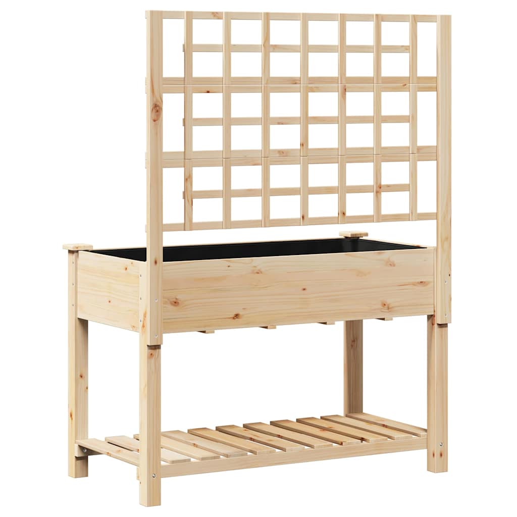 Utomhus Blomställning Växtstöd Beige 115 x 60,5 x 153 cm Massivt Furu