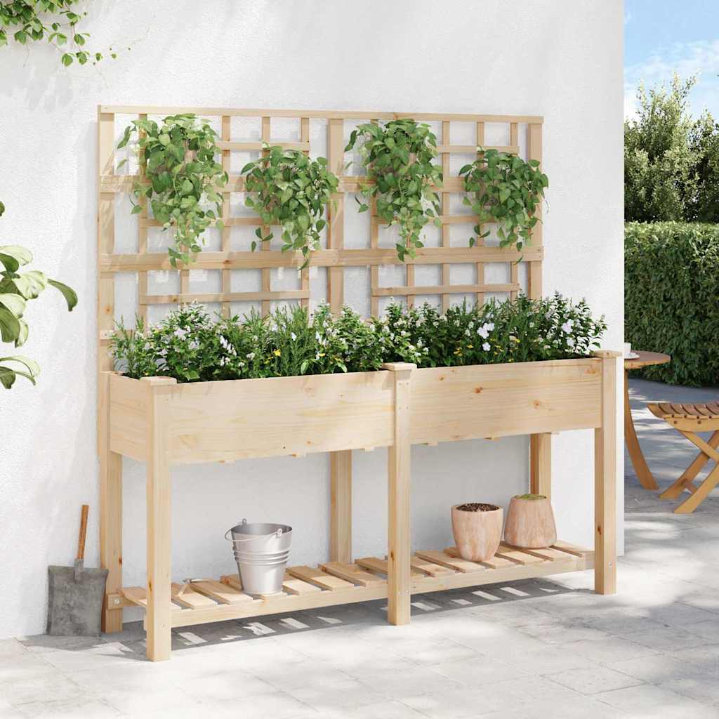 Utomhus Blomställning Växtstöd Beige 161 x 46 x 152,5 cm Massivt Furu