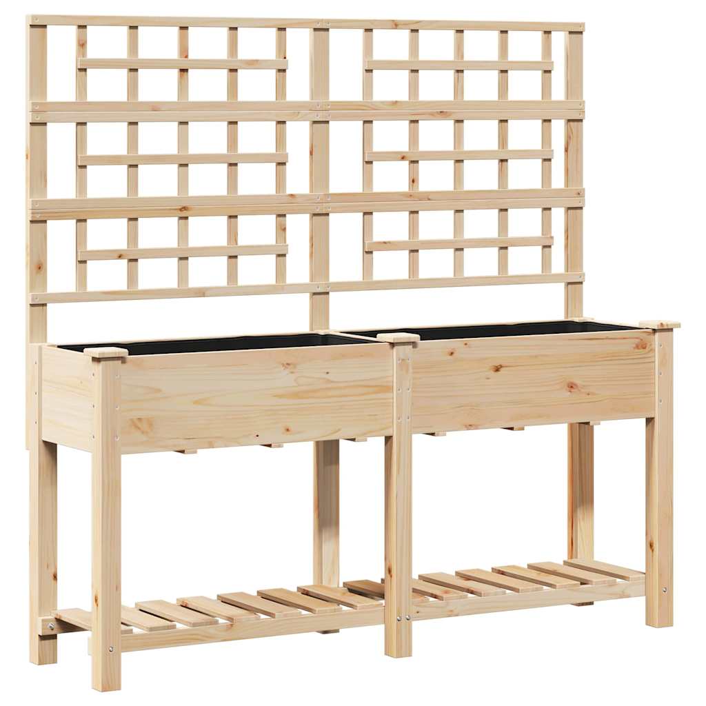Utomhus Blomställning Växtstöd Beige 161 x 46 x 152,5 cm Massivt Furu