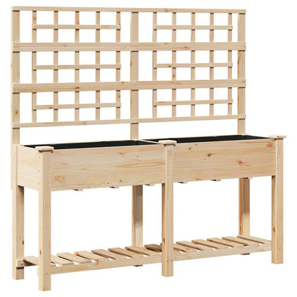 Utomhus Blomställning Växtstöd Beige 161 x 46 x 152,5 cm Massivt Furu