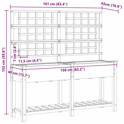 Utomhus Blomställning Växtstöd Beige 161 x 46 x 152,5 cm Massivt Furu
