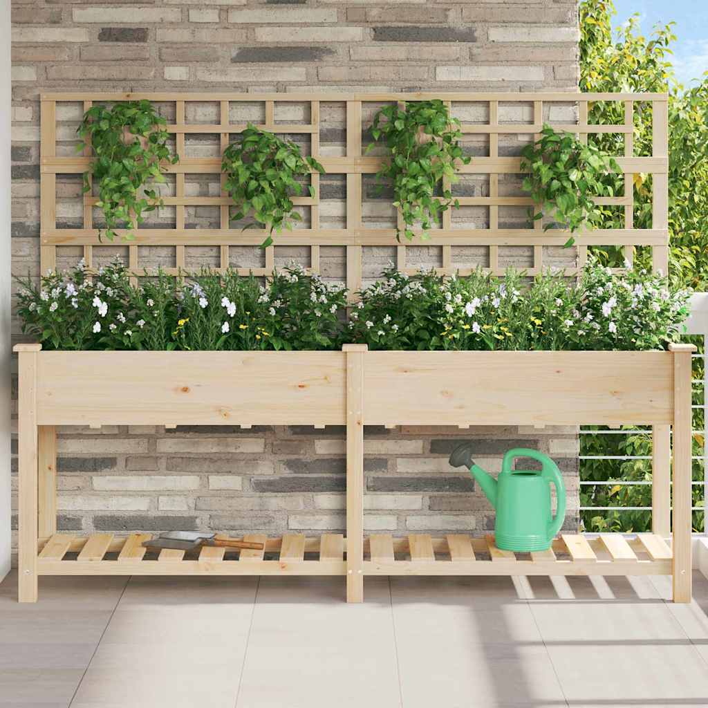 Utomhus Blomställning Växtstöd Beige 203,5 x 54 x 152,5 cm Massivt Furu
