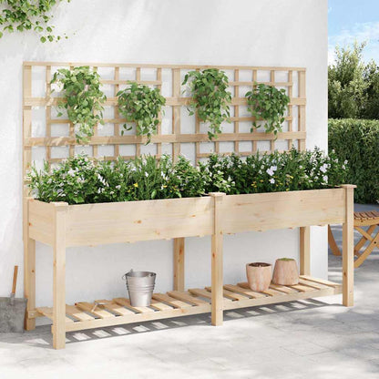 Utomhus Blomställning Växtstöd Beige 203,5 x 54 x 152,5 cm Massivt Furu
