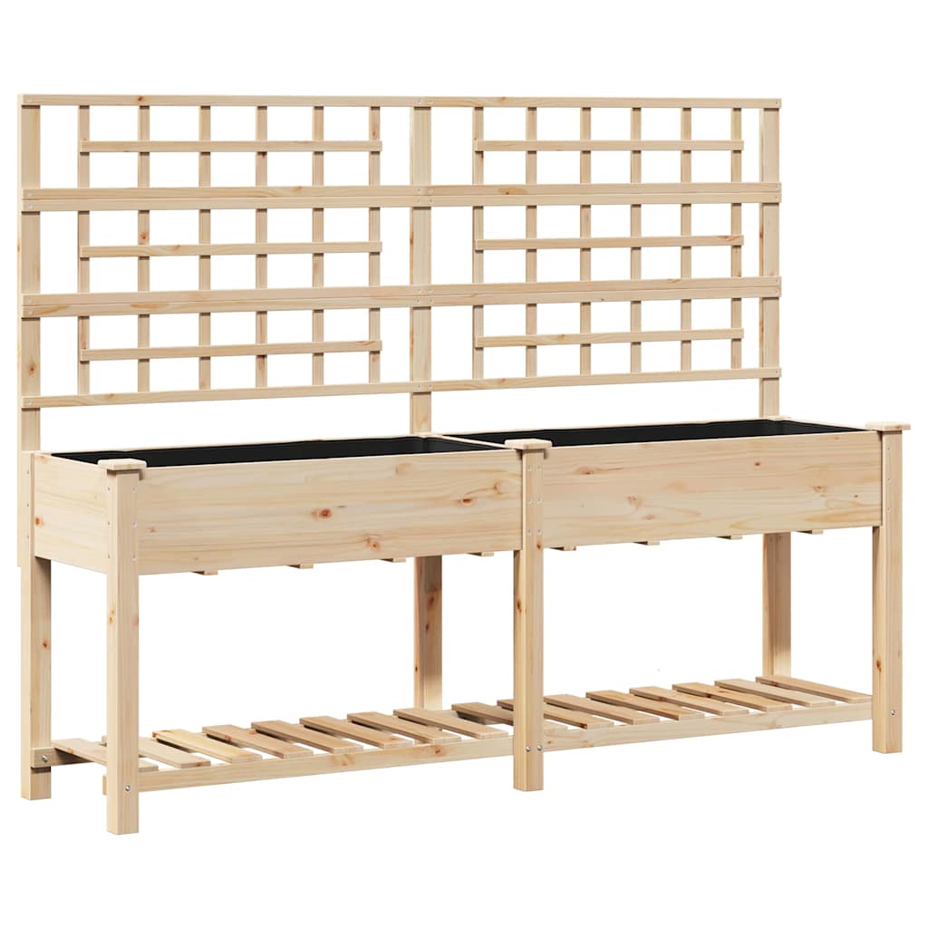 Utomhus Blomställning Växtstöd Beige 203,5 x 54 x 152,5 cm Massivt Furu