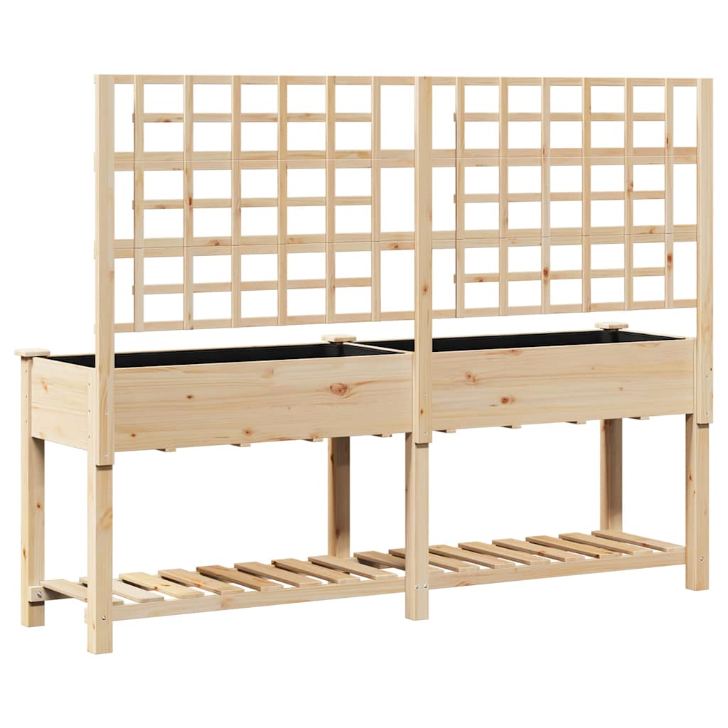 Utomhus Blomställning Växtstöd Beige 203,5 x 54 x 152,5 cm Massivt Furu