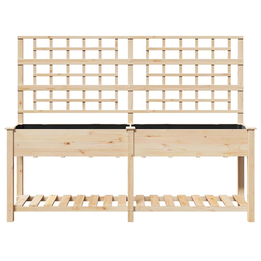 Utomhus Blomställning Växtstöd Beige 203,5 x 54 x 152,5 cm Massivt Furu