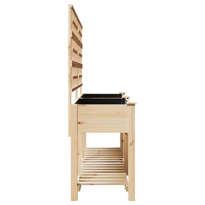 Utomhus Blomställning Växtstöd Beige 203,5 x 54 x 152,5 cm Massivt Furu