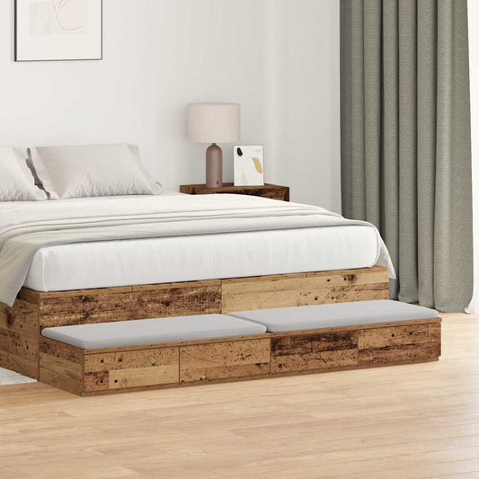 Sänglådor Gammalt trä 140 x 36,5 x 16,5 cm Konstruerat trä