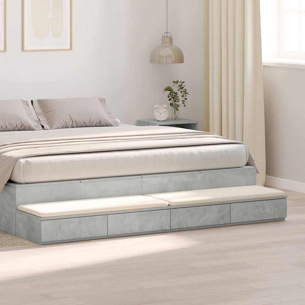 Sänglåda Betonggrå 180 x 36,5 x 16,5 cm
