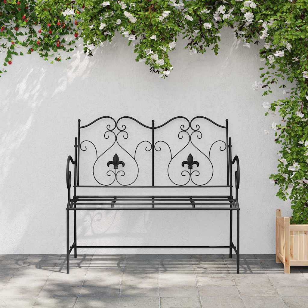 Trädgårdsbänk Metall Svart 104 x 54 x 93 cm Stål