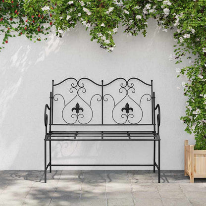 Trädgårdsbänk Metall Svart 104 x 54 x 93 cm Stål