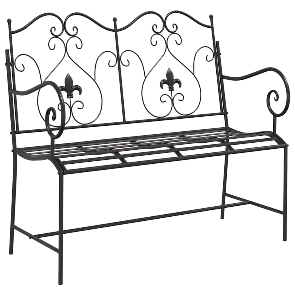 Trädgårdsbänk Metall Svart 104 x 54 x 93 cm Stål