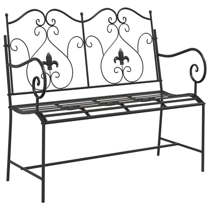 Trädgårdsbänk Metall Svart 104 x 54 x 93 cm Stål