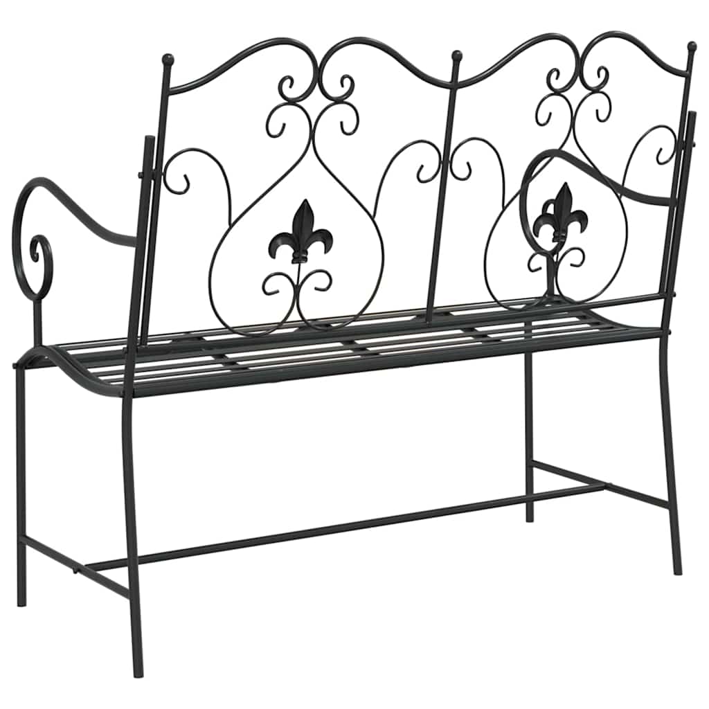 Trädgårdsbänk Metall Svart 104 x 54 x 93 cm Stål