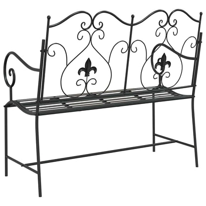 Trädgårdsbänk Metall Svart 104 x 54 x 93 cm Stål