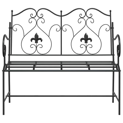 Trädgårdsbänk Metall Svart 104 x 54 x 93 cm Stål