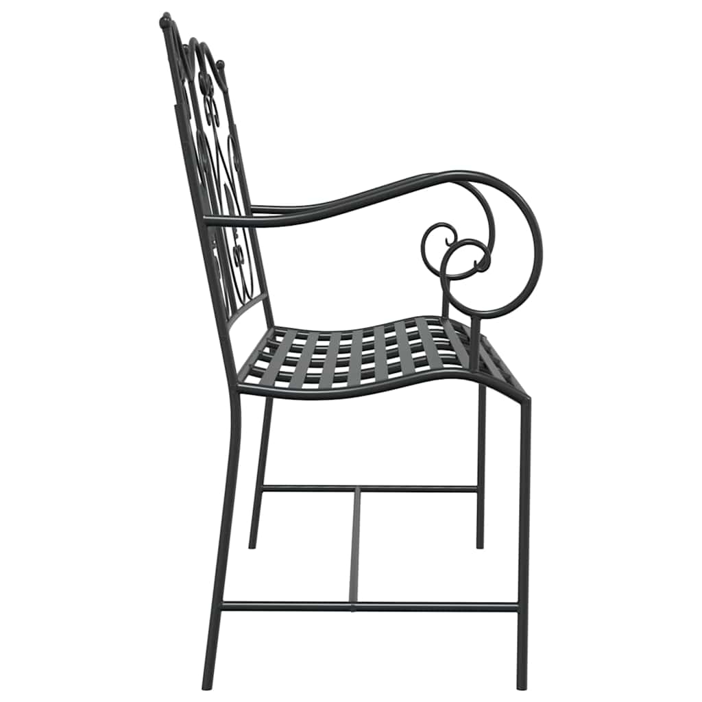 Trädgårdsbänk Metall Svart 104 x 54 x 93 cm Stål