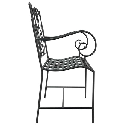 Trädgårdsbänk Metall Svart 104 x 54 x 93 cm Stål