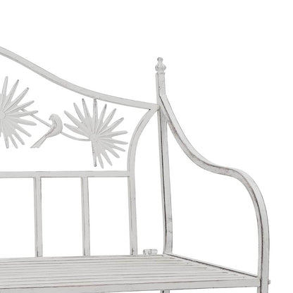 Trädgårdsbänk Metall Antik Vit 104 x 52,5 x 89 cm Stål